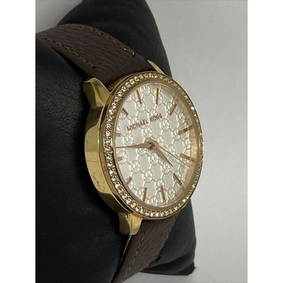 Michael Kors Lady Nini MK3183 Women Brown Leather Analog Dial Quartz Watch EY662 - Picture 5 of 12